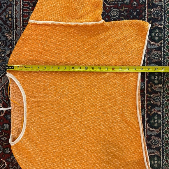 Free People Bardot Cropped Sweater Orange Peel Combo Women’s M - Picture 6 of 8